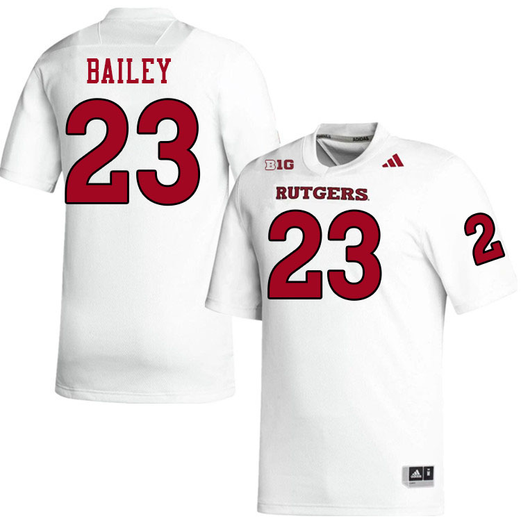 Men #23 Wesley Bailey Rutgers Scarlet Knights 2024 College Football Jerseys Stitched-White
